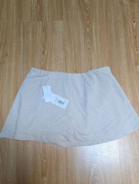 Altar'd State Neutral Linen Mini Skort